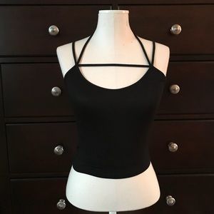 Nasty Gal black crop with fun details!